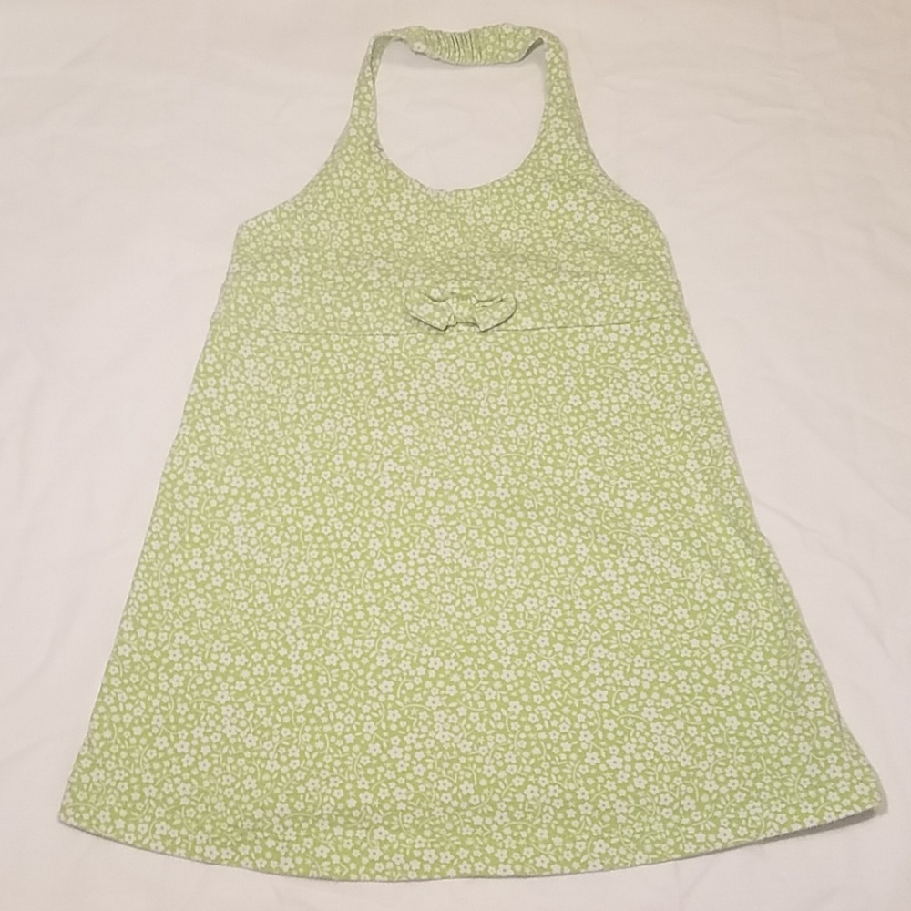 Green and White Floral Halter Top